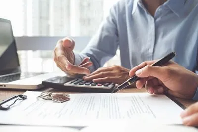 person discussing financial options